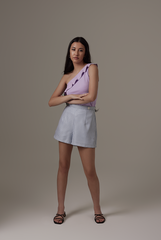Indiana Tweed Shorts in Teal