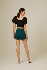 Arielyn Pintuck Shorts in Emerald