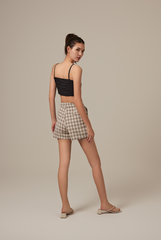 Juno Checkered Shorts in Black