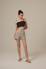 Juno Checkered Shorts in Black