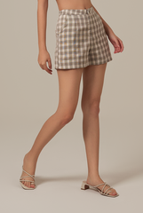 Juno Checkered Shorts in Black