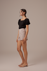 Juno Checkered Shorts in Purple