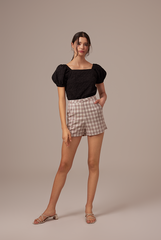 Juno Checkered Shorts in Purple