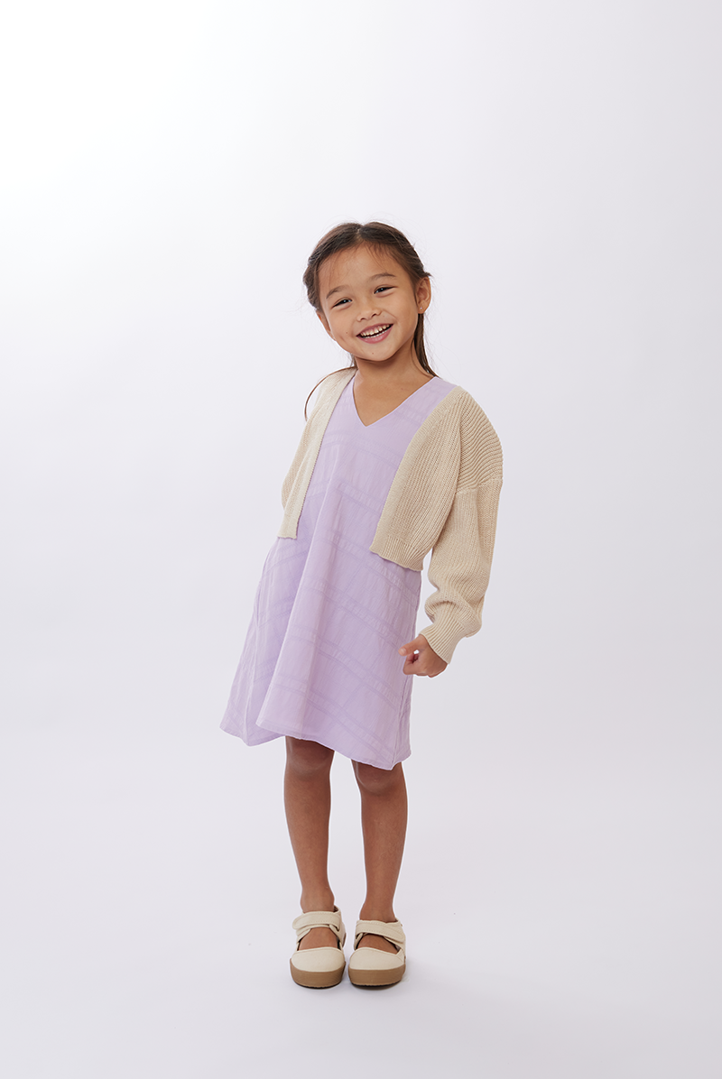 KIDS Dona Classic Cardigan in Cream