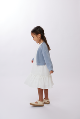 KIDS Dona Classic Cardigan in Dusty Blue
