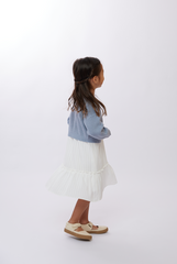 KIDS Dona Classic Cardigan in Dusty Blue