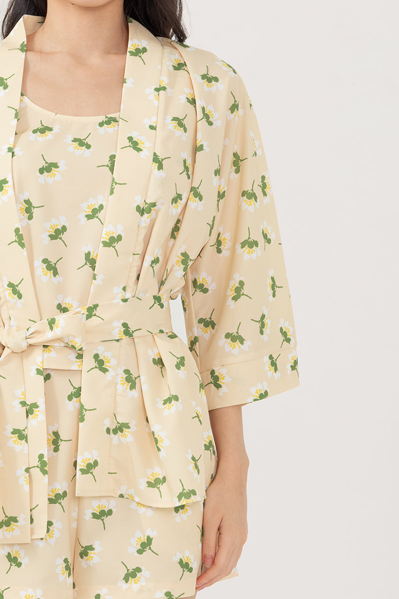 Emily Printed Kimono in Daffodil