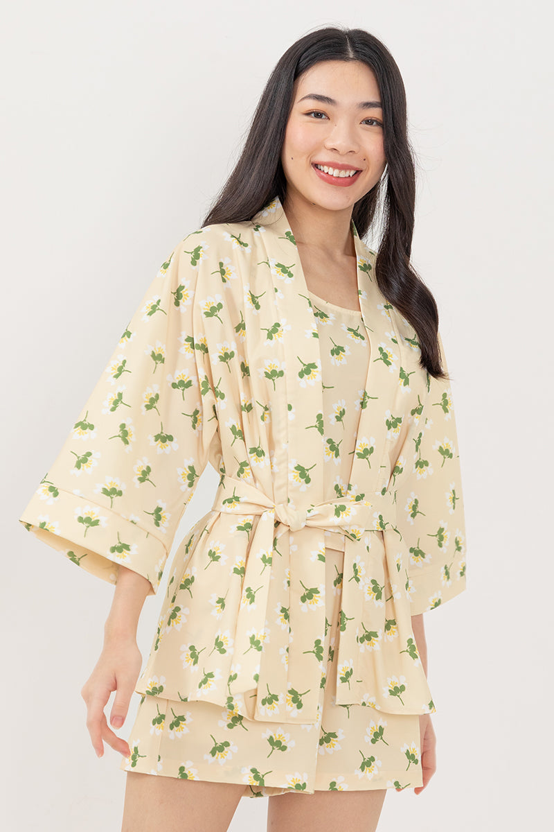 Emily Printed Kimono in Daffodil