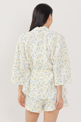 Laurel Printed Kimono in White