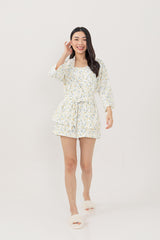 Laurel Printed Kimono in White