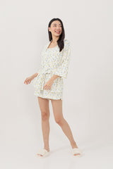 Laurel Printed Kimono in White