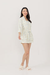 Laurel Printed Kimono in White