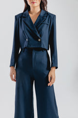 Daphne Button Jacket in Navy Blue