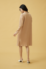 Charis Cable Knit Cardigan in Beige
