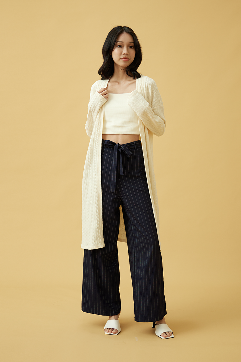 Charis Cable Knit Cardigan in Cream