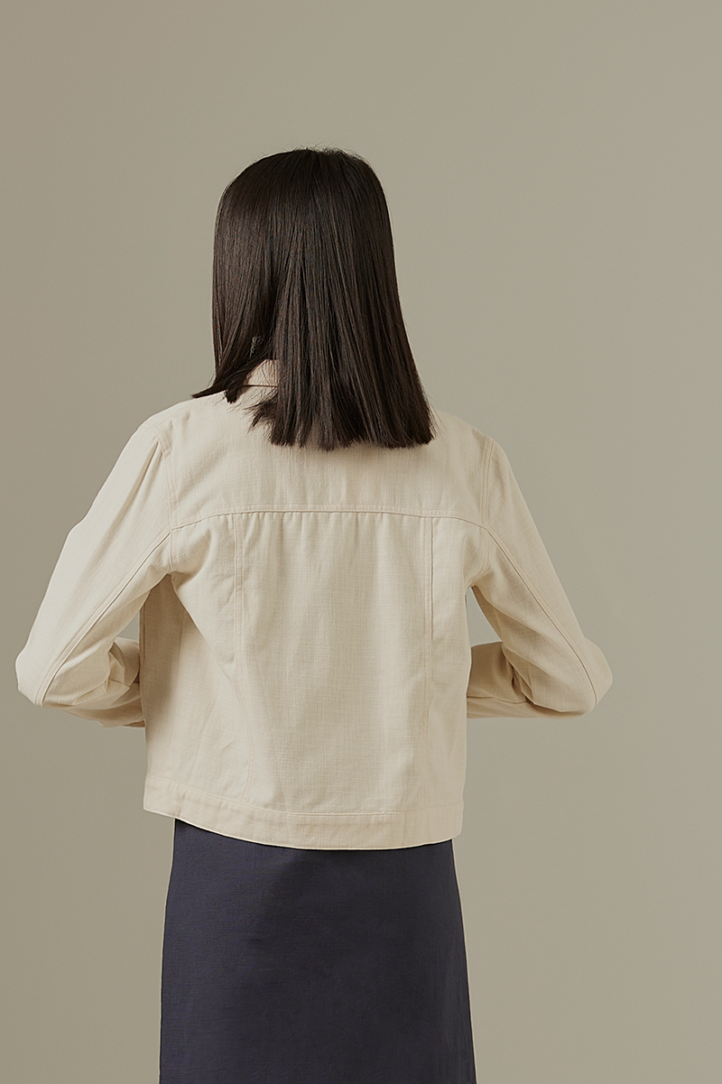 Axael Denim Jacket in Ivory