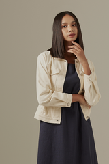 Axael Denim Jacket in Ivory