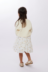 KIDS Doreen Cable Knit Cardigan in Cream