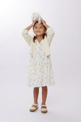 KIDS Doreen Cable Knit Cardigan in Cream