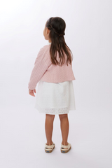 KIDS Doreen Cable Knit Cardigan in Pink