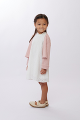 KIDS Doreen Cable Knit Cardigan in Pink