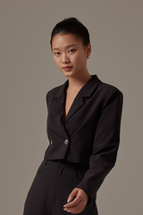 Bernette Collared Blazer in Charcoal