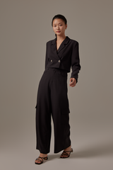 Bernette Collared Blazer in Charcoal