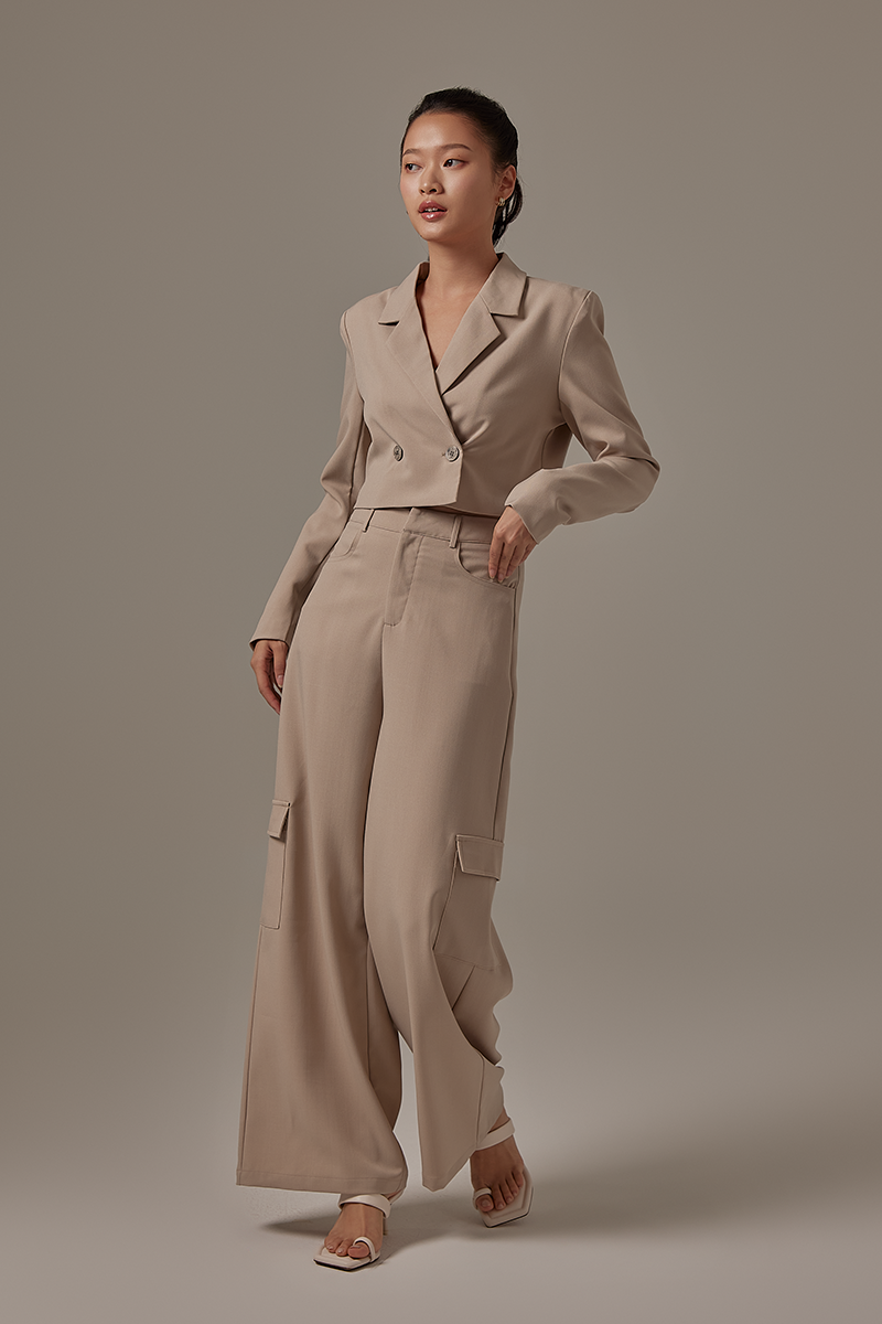 Bernette Collared Blazer in Clay