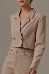 Bernette Collared Blazer in Clay