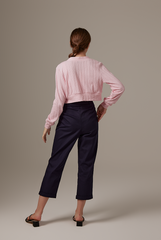 Aziel Cable Knit Cardigan in Pink