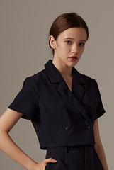 Genna Jacket Top in Navy Blue