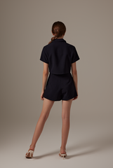 Genna Jacket Top in Navy Blue