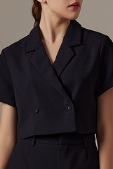 Genna Jacket Top in Navy Blue