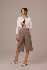 Jora Tweed Cropped Jacket in White