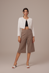 Jora Tweed Cropped Jacket in White